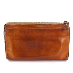 IL BISONTE 長財布 ロングウォレット L字ファスナー レザー ロゴ 型押し 茶 ブラウン /BB OF