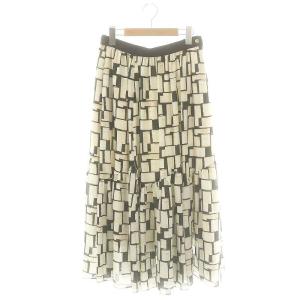 vingt-trois 24AW 【洗える】ARGENTIコラージュプリント ティアードスカート フレア