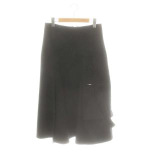 23AW チョークストライプ ストラップ付き スカート フレア ワンショルダー 3 黒 /MI OS