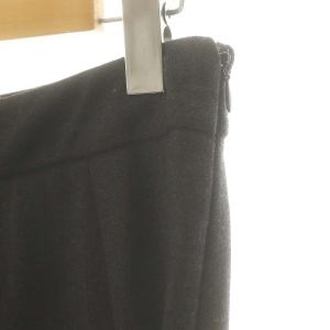PRADA ウールフレアプリーツタックスカート 38 チャコール /ES OS SH