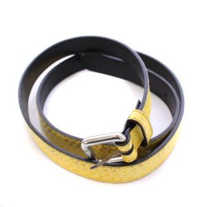 ベルト リバーシブル 型押し 80 イエロー ブラック