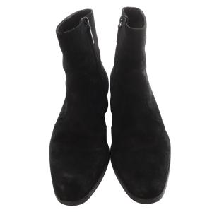SAINT LAURENT PARIS ワイアット スウェード ショートブーツ 40 ブラック