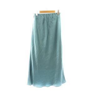 23SS ナローAラインサテンスカート マーメイド タイト ロング スモークグリーン /ES OS