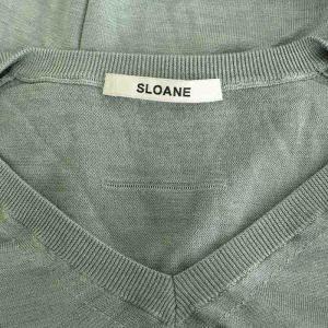 SLOANE 18G シルク天竺長袖Vネック カットソー ニット 長袖 5 サックスブルー /MY OS