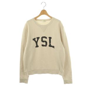 YSL ロゴ スウェット プルオーバー ライトグレージュ