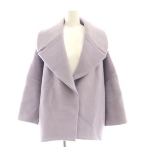 オーバーカラーフォルムコート ショート丈 1 紫 パープル /AT OS