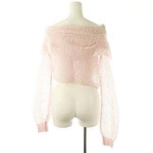 SNIDEL 24AW モヘヤシアーニットプルオーバー セーター 長袖 透かし編み F ピンク SWNT245086