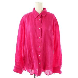 ポケットデザインオーバーリネンシャツ 長袖 F ピンク /DO OS