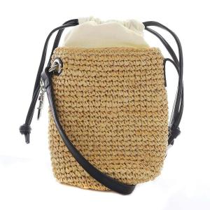 24SS ショルダーバケットミニバッグ カゴバッグ 巾着 チャーム 黒 ブラック FWGB242302