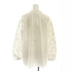 Chesty レーススリーブシャツ 長袖 バンドカラー 0 白 ホワイト /AT OS