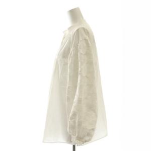 Chesty レーススリーブシャツ 長袖 バンドカラー 0 白 ホワイト /AT OS