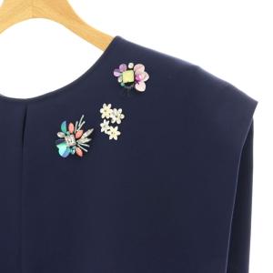 Chesty ビジュースパークル トップス ブラウス ノースリーブ 0 ネイビー /DF OS