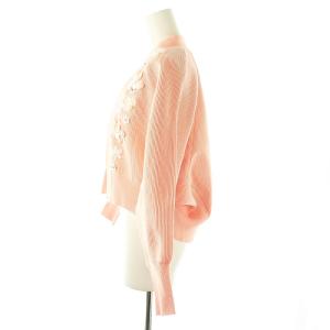 Chesty ルーズフラワーカーディガン ニット ドルマンスリーブ F サーモンピンク /DO OS