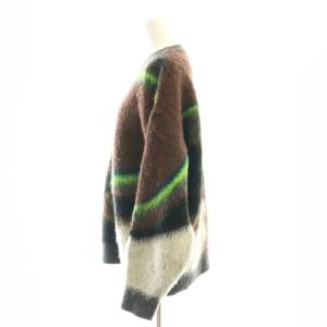 Ameri VINTAGE BODY LINE ABORIGINE ART KNIT TOPニット セーター 長袖 F 茶 ブラウン