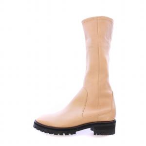 ロングブーツ ローヒール タンクソール レザー 37 ベージュ /BB OF