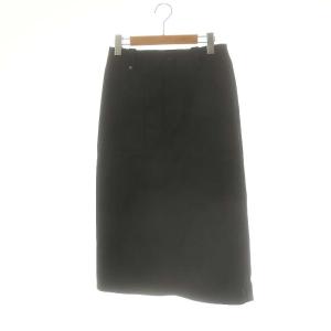 フェイクスエードタイトスカート ロング 36 ブラック /HK OS