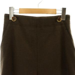 MACPHEE ウール セミワイドクロップドパンツ 32 茶 ブラウン /AT OS