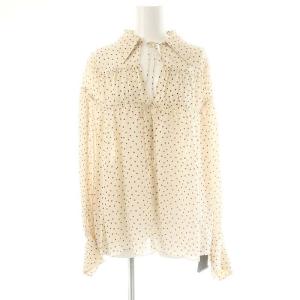 ハート柄 シフォンブラウス シルク 36 エクリュ /HK OS