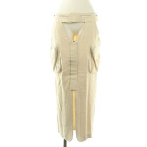 BACKSATIN OVER SKIRT LONG スカート タイト ウール混 38 アイボリー /MI