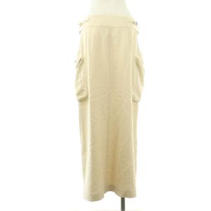 FUMIKA_UCHIDA BACKSATIN OVER SKIRT LONG スカート タイト ウール混 38 アイボリー /MI