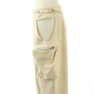 FUMIKA_UCHIDA BACKSATIN OVER SKIRT LONG スカート タイト ウール混 38 アイボリー /MI