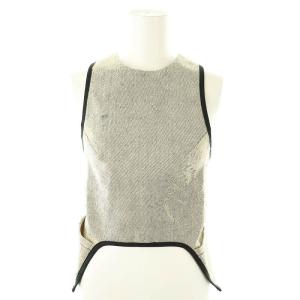 CHAMBRAY APRPN TOP ONE SIZE エクリュ ブラック