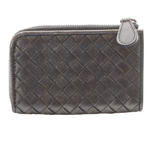 BOTTEGA VENETA ケース グレー 編み込み イントレチャート カードケース IDケース パスケース 定期入れ