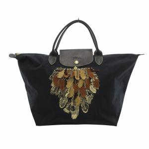 ル プリアージュ LE PLIAGE DEPOSE トートバッグ ナイロン 羽デザイン 黒 ブラック /JS