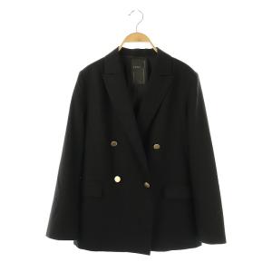 23AW ウールミルドピークドラペルジャケット テーラード ダブル 40 ブラック /DO OS