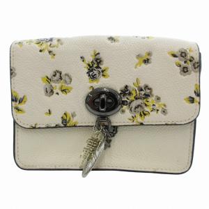 バワリークロスボディ ショルダーバッグ チェーン 花柄 白 ホワイト 59491  /JS