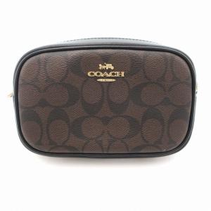 F79209 コンバーチブル ベルト バッグ シグネチャー キャンバス 茶 ブラウン 黒 ブラック /UO