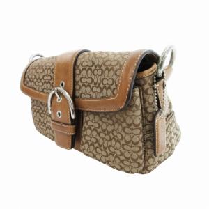 COACH ソーホー ショルダーバッグ ミニシグネチャー ロゴ チャーム キャンバス レザー ベージュ 1416 /HO