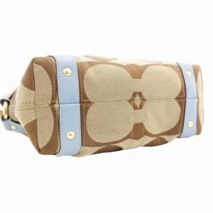 COACH 10619 カーリー ビッグシグネチャー ハンドバッグ ワンショルダー 肩掛け キャンバス レザー ベージュ