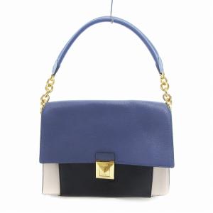 DIVA ハンドバッグ ショルダー 2WAY レザー 青系 ベージュ /UO