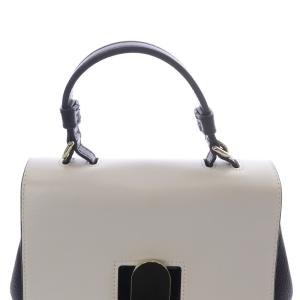 FURLA EMMA ハンドバッグ レザー バイカラー 黒 ブラック ライトグレー /SR35