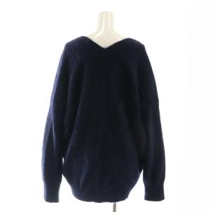 Whim Gazette WhimGazette 22AW FOXEY Vネップルオーバーニット セーター カシミヤ混 F ネイビー /DO OS