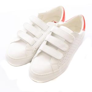 ベロクロスニーカーローカット レザー FR37 23.5cm 白 ホワイト AR-01230 C01100