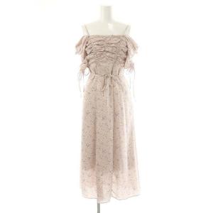 24SS バリエプリントワンピース ミモレ ロング 半袖 00 ピンク /AT OS