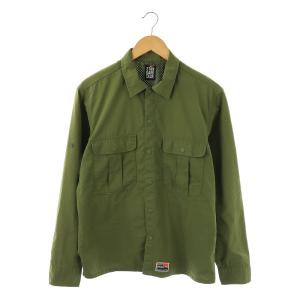 ロングスリーブ裏地メッシュシャツ 長袖 S カーキ /DO OS