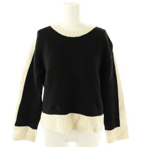854S43AM020 バイカラーニット ウール カシミヤ混 I40 黒