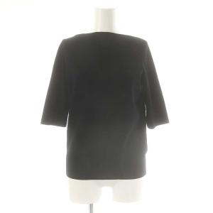 25SS シンプルボートネックニット カットソー 五分袖 F 黒 ブラック 64-15-0383-126