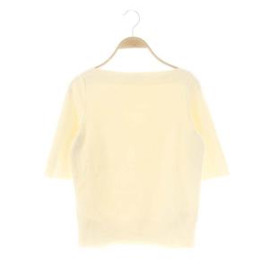 25SS シンプルボートネックニット カットソー 五分袖 F アイボリー 64-15-0383-126