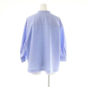 MACKINTOSH PHILOSOPHY MACKINTOSHPHILOSOPHY GREY LABEL フライフロントブラウス 七分袖 バンドカラー 2 青 ブルー /AT OS