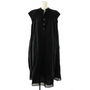ヘンリーネック ノースリーブ ワンピース XS 黒 ブラック /SS OS