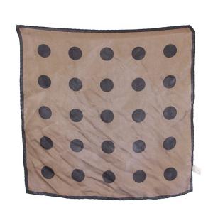 MARGARET HOWELL スカーフ シルク ドット柄 ロゴ 総柄 チャコールグレー 黒 ブラック /BB OF