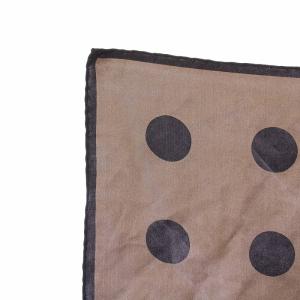 MARGARET HOWELL スカーフ シルク ドット柄 ロゴ 総柄 チャコールグレー 黒 ブラック /BB OF