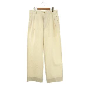 H ピーチスキン チノ 2プリーツ パンツ ストレート スラックス M グレー 1214-177-9158