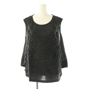 フロント装飾 ノースリーブトップス ニット カットソー 40 グレー /AT OS SH