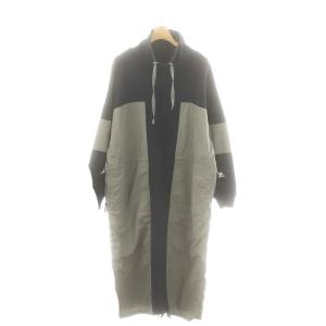 OdorlessダンボールCombinationDress ワンピース 切替 S 紺 グレー /MI OS