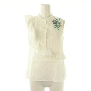 Lily Brown LilyBrown セットアップ アシメフリル刺繍ブラウス ショートパンツ F ホワイト マルチカラー /ES OS